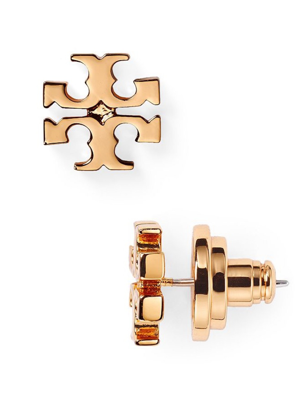 Tory Burch Gold Logo Stud Earrings